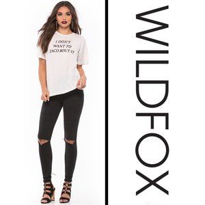 Wildfox TACO TALK Sonic Graphic T-Shirt Slub Tee S